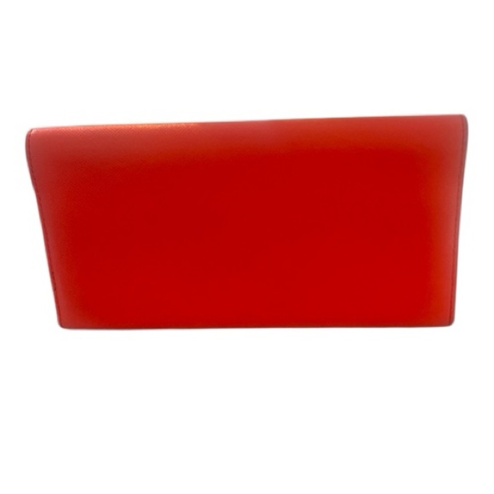 Tory Burch Red Saffiano Leather Continental Wallet Gold Logo - Picture 3 of 9